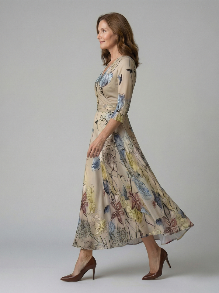 Celine | Midi рокля с кръстосан вратник