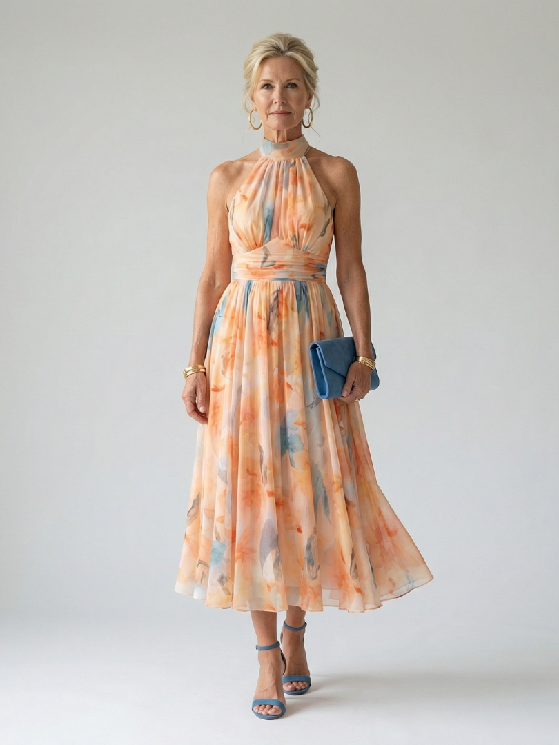 Елин | Мек халтерен миди рокля