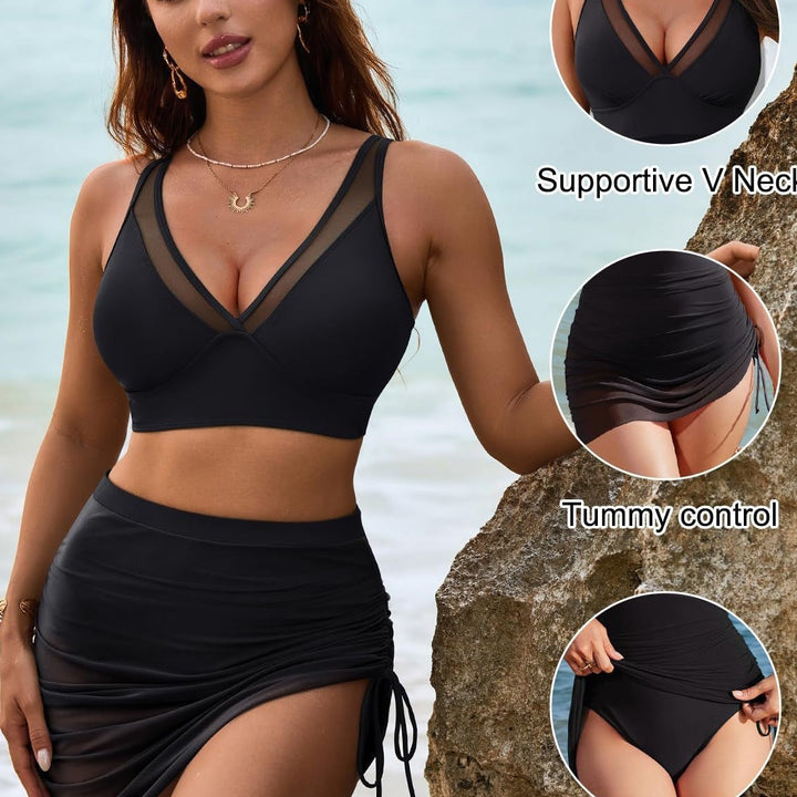 Brigitte | Belly-Covering Swim Set