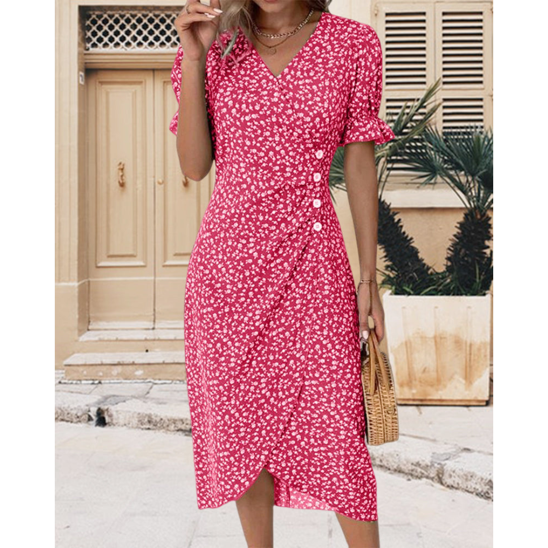 Elegant Wrap Midi Dress