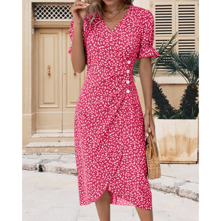 Elegant Wrap Midi Dress