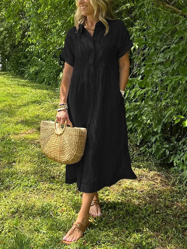 Classic Striped Shirt Dress