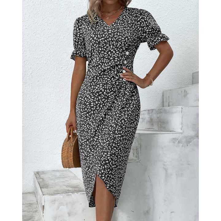 Elegant Wrap Midi Dress