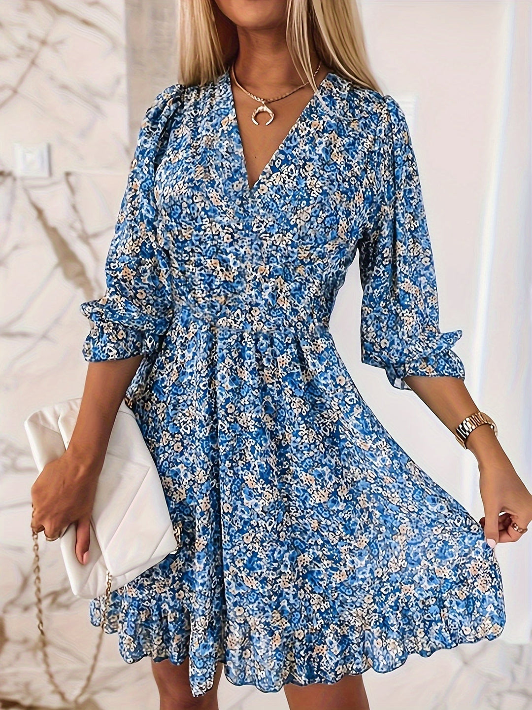 Floral Ruffle Mini Dress