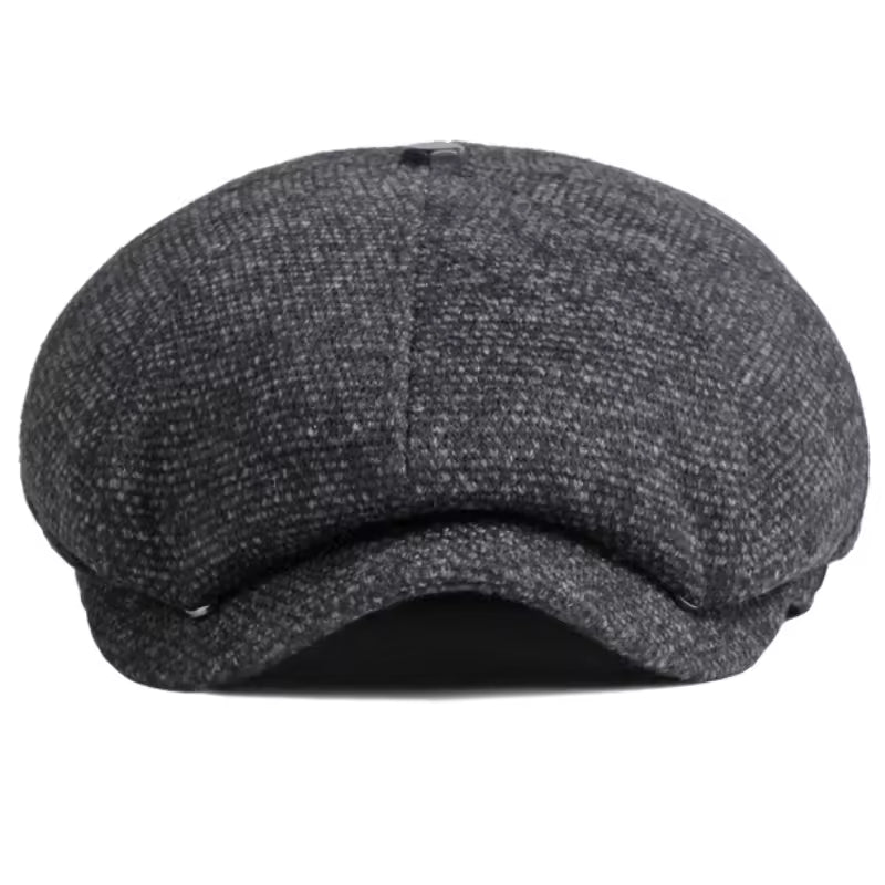 Casquette Plate d’Hiver en Laine Épaisse