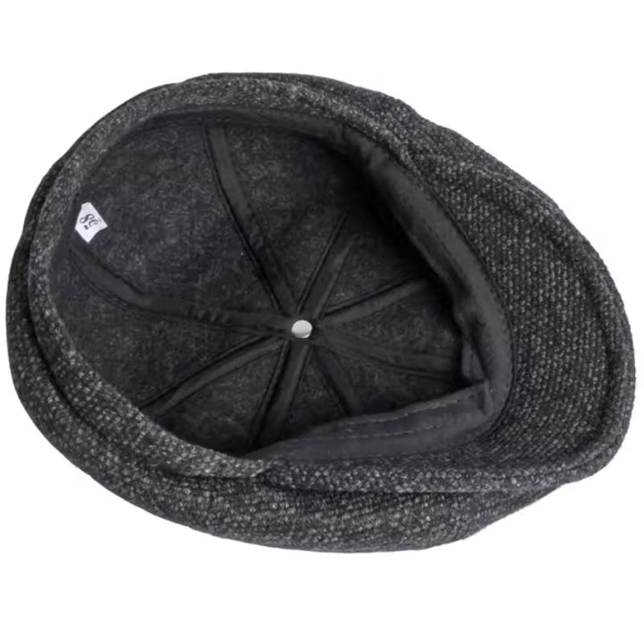 Casquette Plate d’Hiver en Laine Épaisse