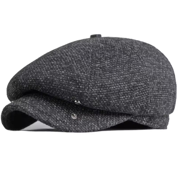 Casquette Plate d’Hiver en Laine Épaisse