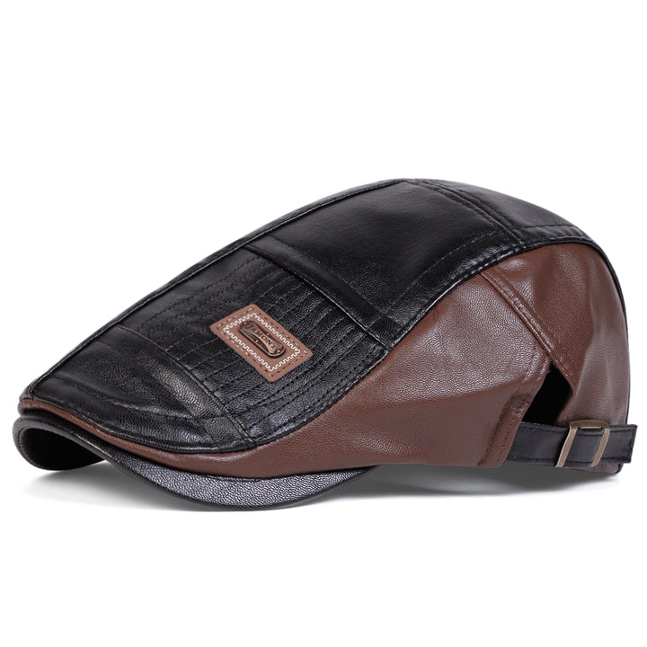 Casquette en cuir matelassé