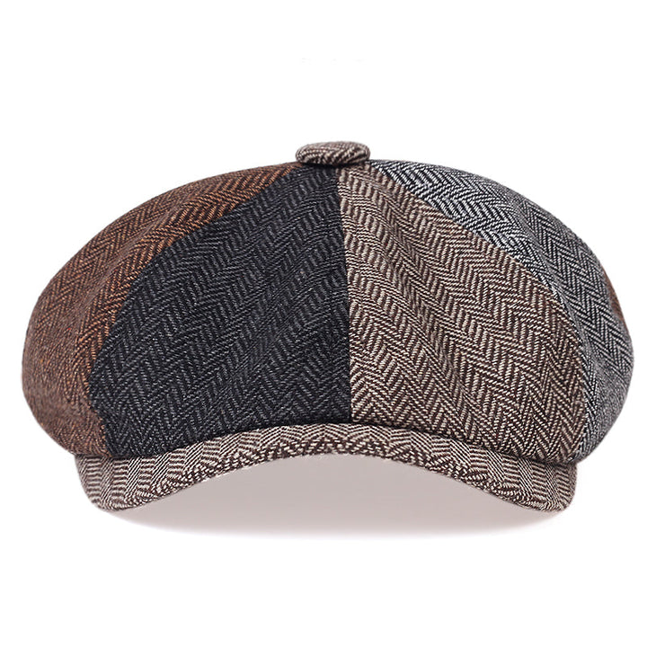 Casquette Plate en Laine Marron Classique