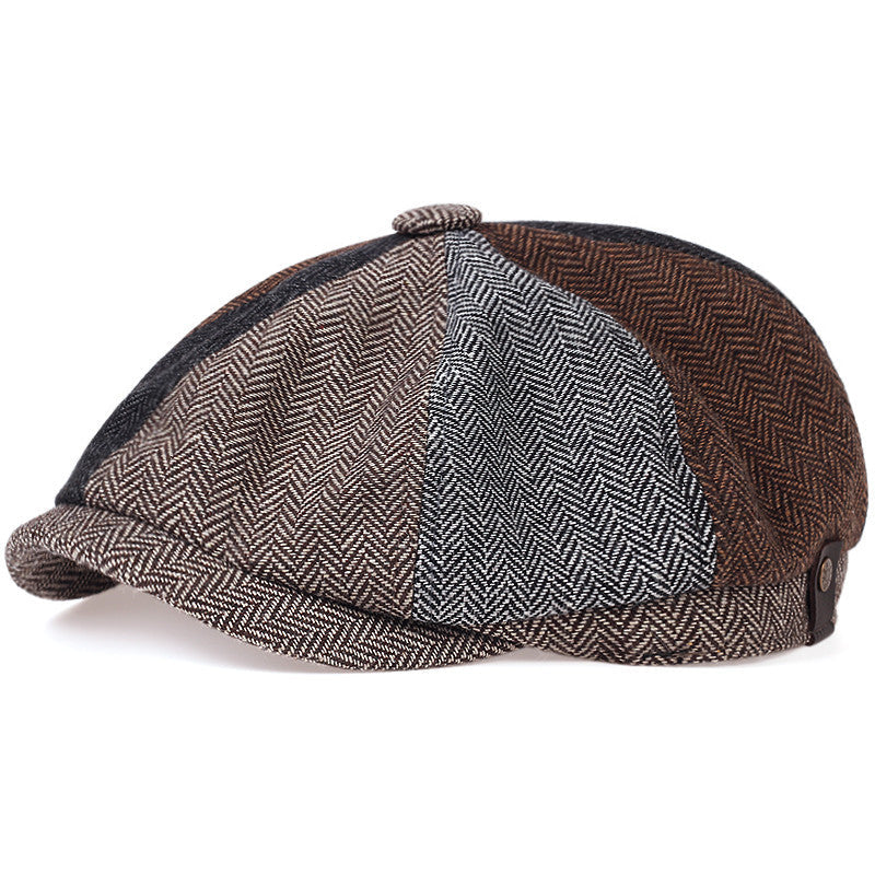 Casquette Plate en Laine Marron Classique