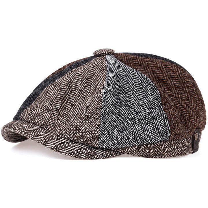 Casquette Plate en Laine Marron Classique