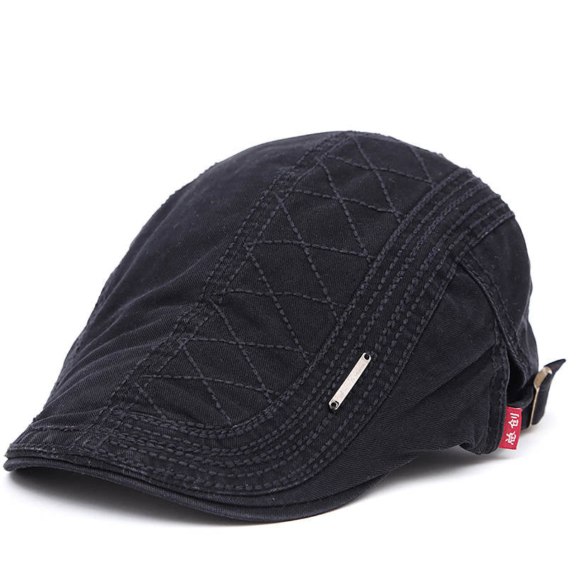 Casquette en cuir matelassé