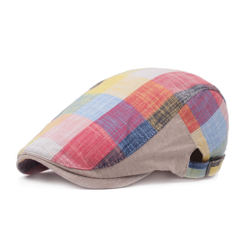 Casquette Plate à Carreaux Classique