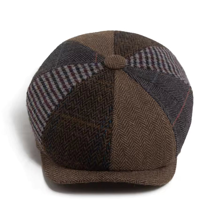 Casquette Plate en Patchwork de Laine Authentique