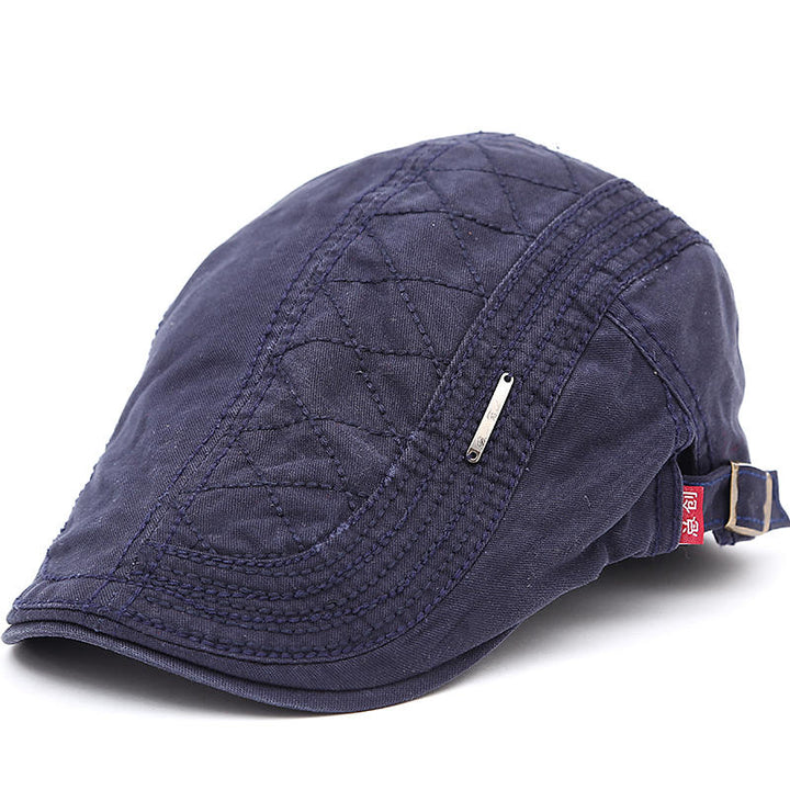 Casquette en cuir matelassé