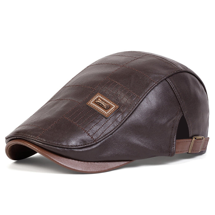 Casquette en cuir matelassé