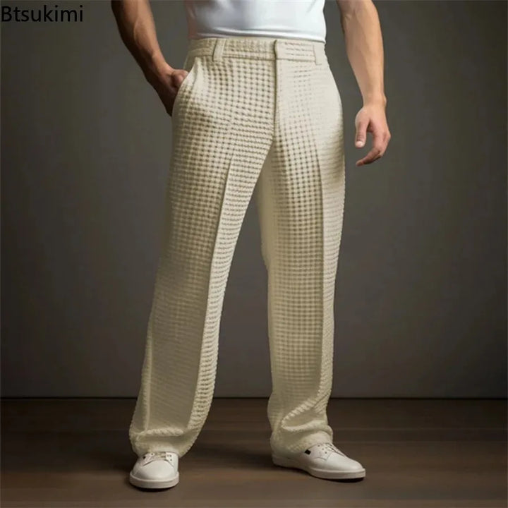 Jean et Marcel™ | Pantalon Homme Élégant en Maille Gaufre