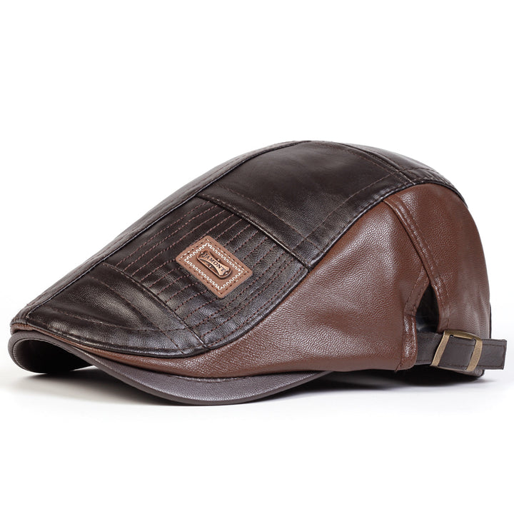 Casquette en cuir matelassé