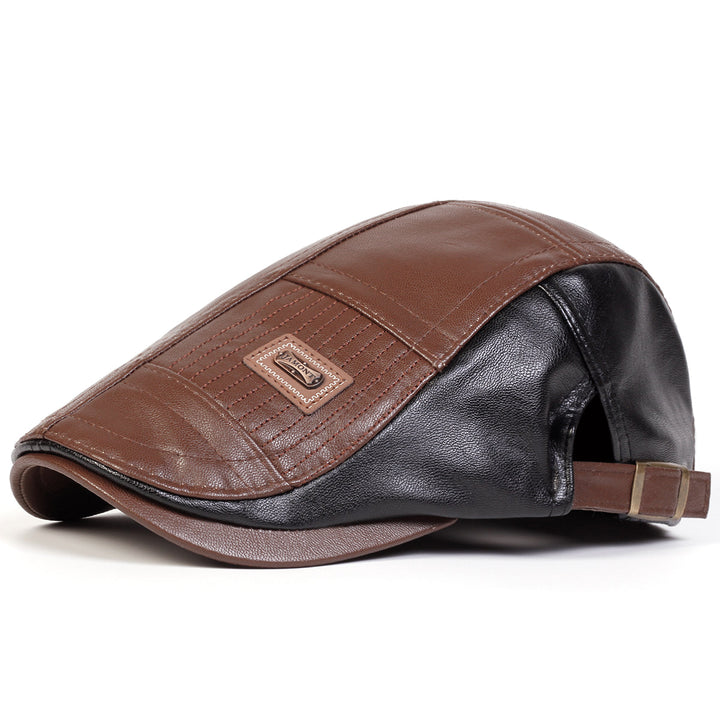 Casquette en cuir matelassé